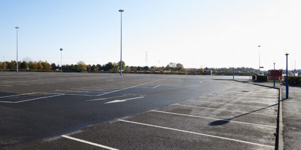 Birmingham, UK - 6 November 2016: Wide Angle View Of Empty Car Park